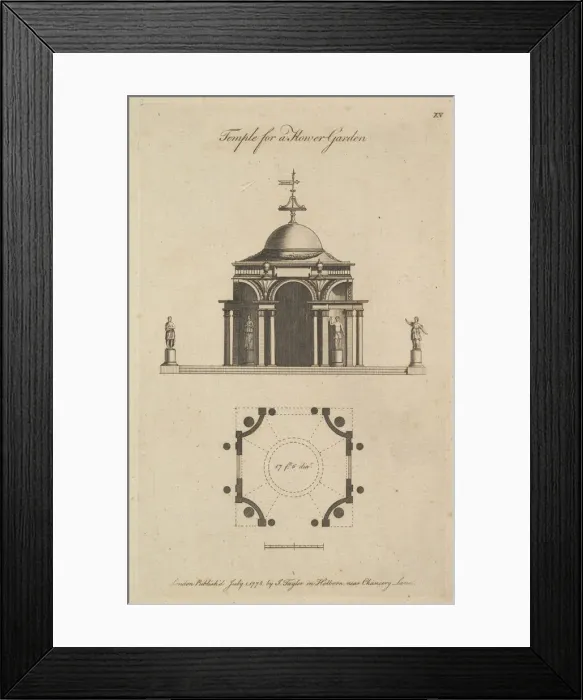 Framed Print : Temple for a Flower Garden, 1778. Creator: Sir John Soane Framed Print : Temple for a Flower Garden, 1778. Creator: Sir John Soane