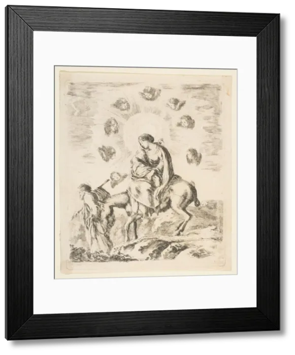 Framed Print : Flight into Egypt, ca. 1641. Creator: Stefano della Bella Framed Print : Flight into Egypt, ca. 1641. Creator: Stefano della Bella