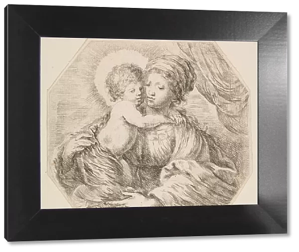 Virgin and Christ Child, an octagonal composition, ca. 1649. Creator: Stefano della Bella