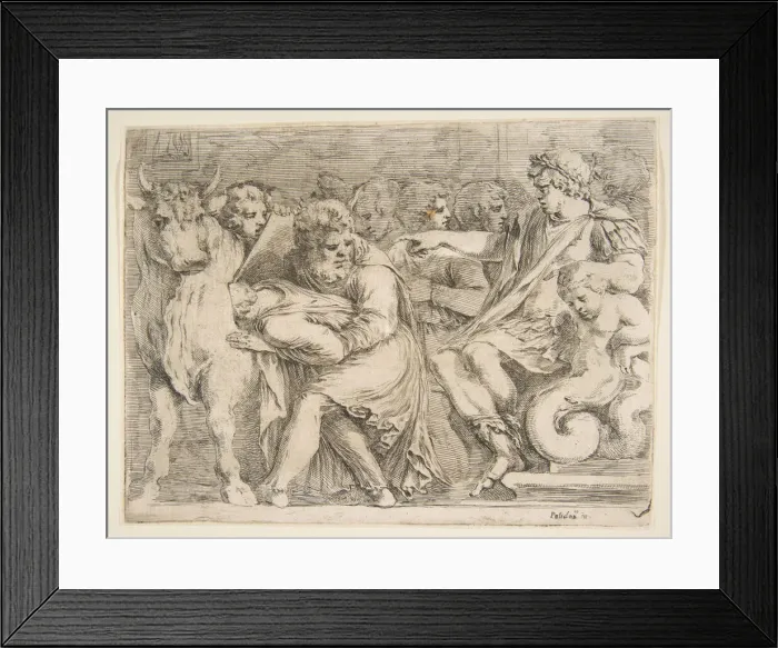 Framed Print : Phalaris Having Perillus Thrown into the Bronze Bull, 17th century Framed Print : Phalaris Having Perillus Thrown into the Bronze Bull, 17th century