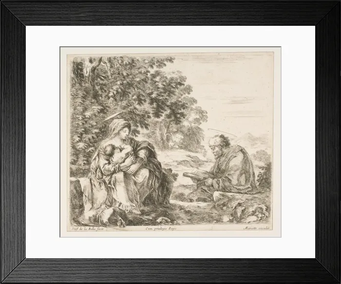 Framed Print : Rest on the Flight into Egypt, ca. 1649. Creator: Stefano della Bella Framed Print : Rest on the Flight into Egypt, ca. 1649. Creator: Stefano della Bella