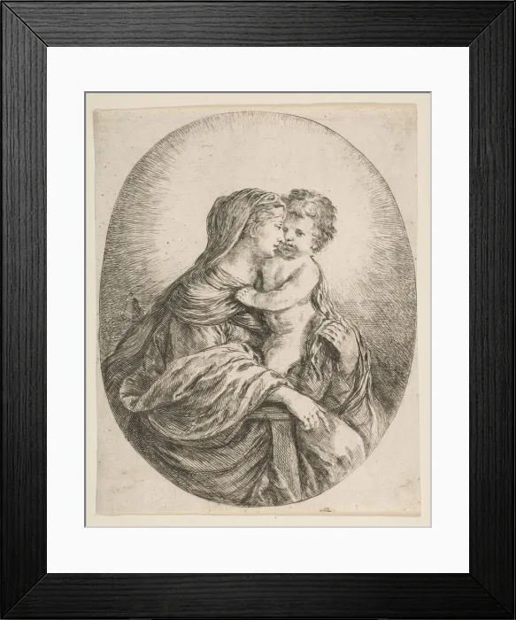 Framed Print : Virgin Embracing the Christ Child, ca. 1641. Creator: Stefano della Bella Framed Print : Virgin Embracing the Christ Child, ca. 1641. Creator: Stefano della Bella