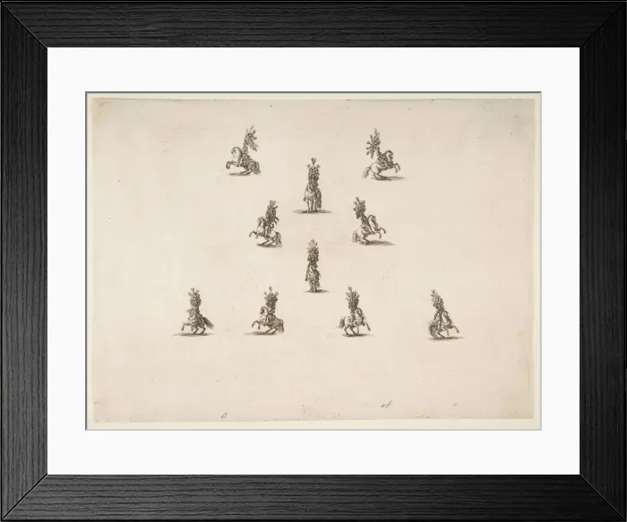Framed Print : Ten Cavaliers Including Five Forming a V, 1652. Creator: Stefano della Bella Framed Print : Ten Cavaliers Including Five Forming a V, 1652. Creator: Stefano della Bella