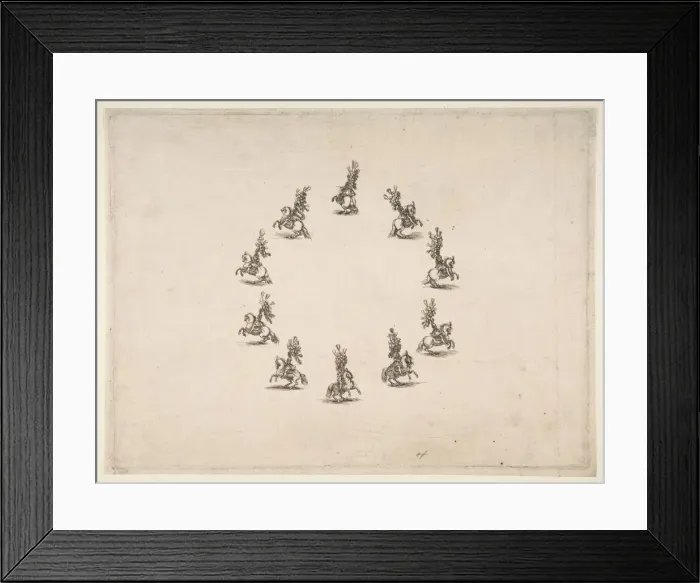 Framed Print : Ten Cavaliers Forming a Circle, 1652. Creator: Stefano della Bella Framed Print : Ten Cavaliers Forming a Circle, 1652. Creator: Stefano della Bella