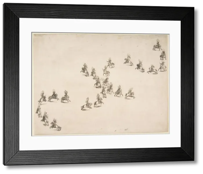 Framed Print : Twenty-four Cavaliers Form a Double S, 1652. Creator: Stefano della Bella Framed Print : Twenty-four Cavaliers Form a Double S, 1652. Creator: Stefano della Bella