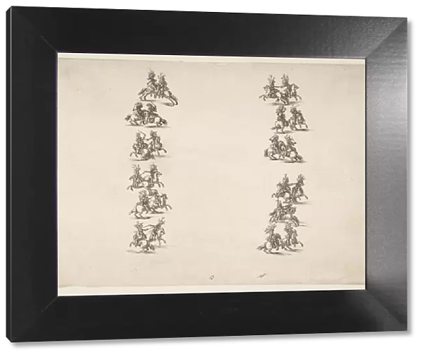 Twenty-four Cavaliers Fighting in Two Columns, 1652. Creator: Stefano della Bella