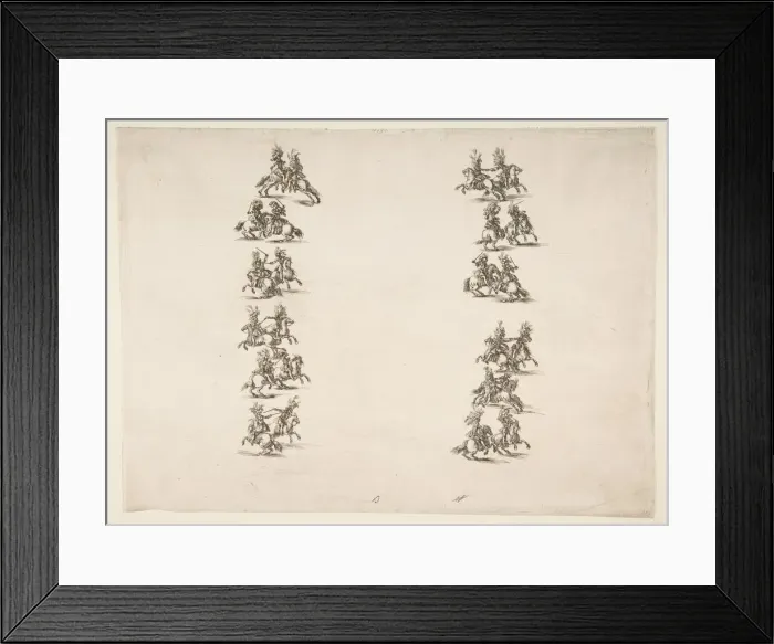 Framed Print : Twenty-four Cavaliers Fighting in Two Columns, 1652. Creator: Stefano della Bella Framed Print : Twenty-four Cavaliers Fighting in Two Columns, 1652. Creator: Stefano della Bella