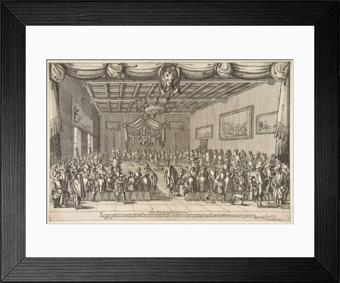 Framed Print : Banquet of the Piacevoli, 1627. Creator: Stefano della Bella Framed Print : Banquet of the Piacevoli, 1627. Creator: Stefano della Bella