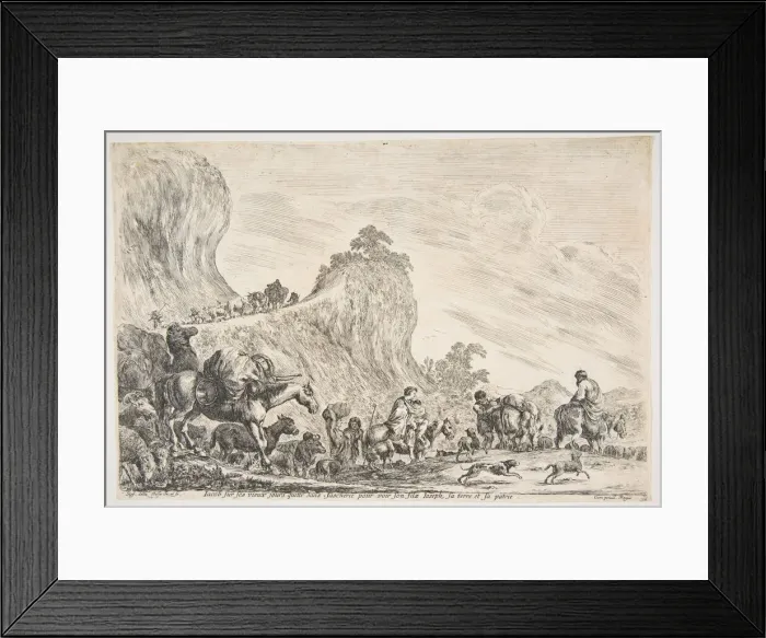 Framed Print : The Journey of Jacob in Egypt, ca. 1647. Creator: Stefano della Bella Framed Print : The Journey of Jacob in Egypt, ca. 1647. Creator: Stefano della Bella