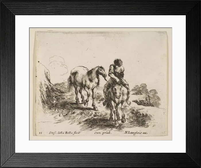 Framed Print : Plate 11: a young horseman, seen from the front, leading another horse, from Diver Framed Print : Plate 11: a young horseman, seen from the front, leading another horse, from Diver