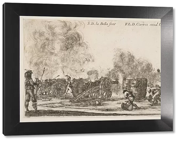 Plate 6: battery of cannons firing on a city, from Various Military Caprices (Varii