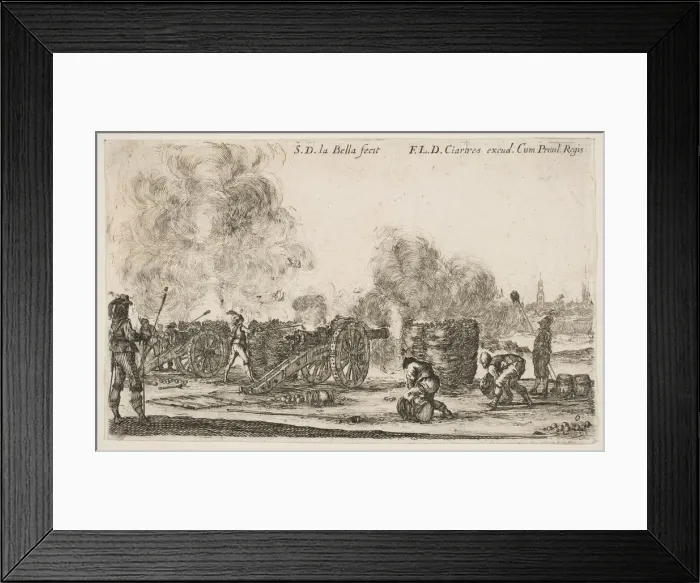 Framed Print : Plate 6: battery of cannons firing on a city, from Various Military Caprices (Varii Framed Print : Plate 6: battery of cannons firing on a city, from Various Military Caprices (Varii