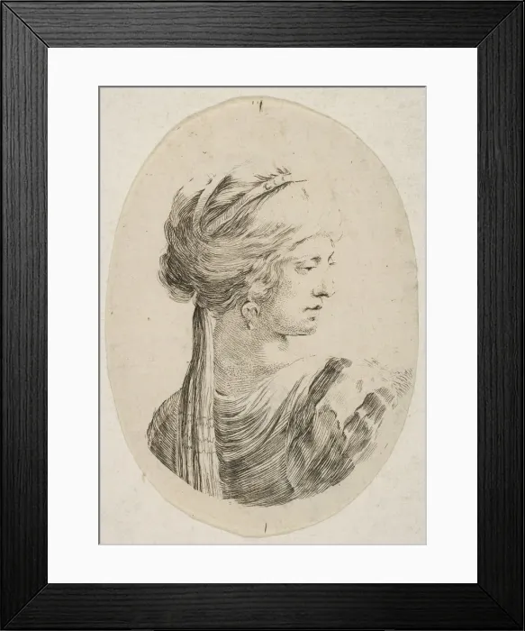 Framed Print : Sultana wearing a turban, in profile to the right, from Several heads in the Persian s Framed Print : Sultana wearing a turban, in profile to the right, from Several heads in the Persian s