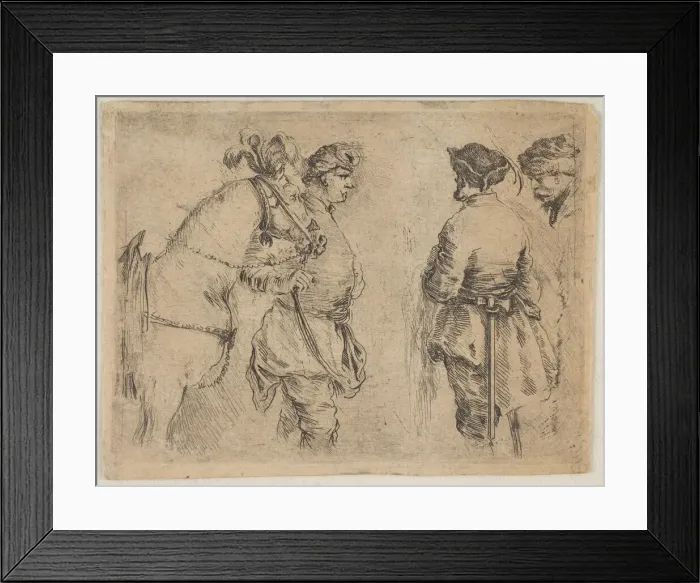 Framed Print : A Pole Holding a Horse by the Bridle, ca. 1662. Creator: Stefano della Bella Framed Print : A Pole Holding a Horse by the Bridle, ca. 1662. Creator: Stefano della Bella