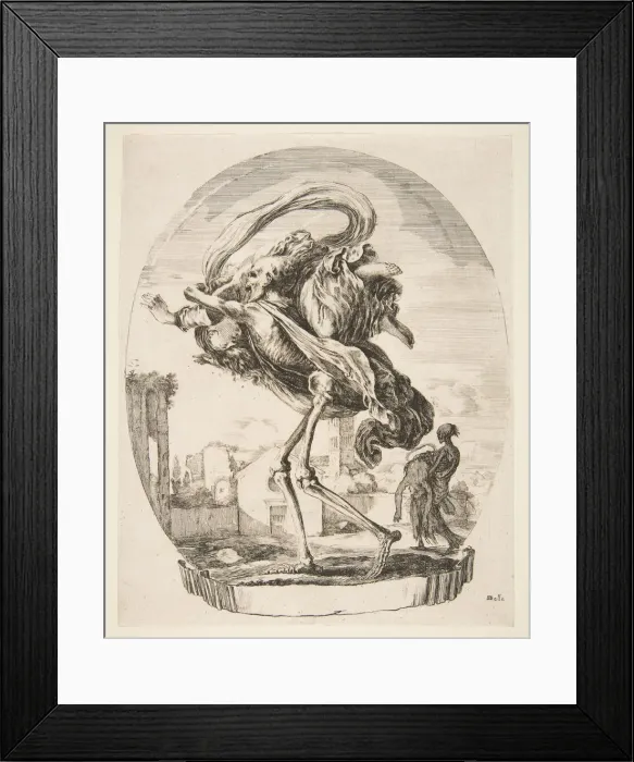 Framed Print : Death carrying off a woman, from The five deaths (Les cinq Morts), ca. 1648 Framed Print : Death carrying off a woman, from The five deaths (Les cinq Morts), ca. 1648