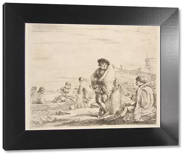 A standing sailor talking to a seated Levantine, ca. 1660. Creator: Stefano della Bella