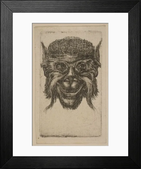 Framed Print : Mask. Creator: Attributed to Stefano della Bella (Italian, Florence 1610-1664 Florence) Framed Print : Mask. Creator: Attributed to Stefano della Bella (Italian, Florence 1610-1664 Florence)