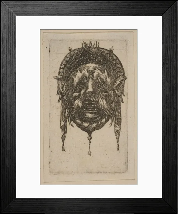 Framed Print : Mask. Creator: Attributed to Stefano della Bella (Italian, Florence 1610-1664 Florence) Framed Print : Mask. Creator: Attributed to Stefano della Bella (Italian, Florence 1610-1664 Florence)