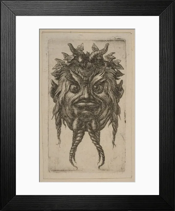 Framed Print : Mask. Creator: Attributed to Stefano della Bella (Italian, Florence 1610-1664 Florence) Framed Print : Mask. Creator: Attributed to Stefano della Bella (Italian, Florence 1610-1664 Florence)