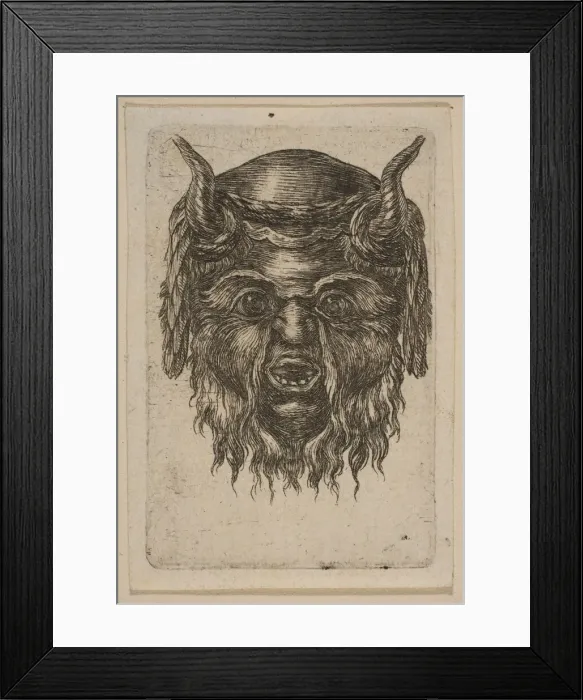 Framed Print : Mask. Creator: Attributed to Stefano della Bella (Italian, Florence 1610-1664 Florence) Framed Print : Mask. Creator: Attributed to Stefano della Bella (Italian, Florence 1610-1664 Florence)