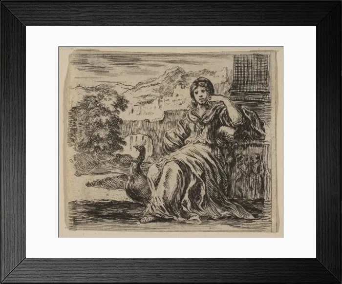 Framed Print : Juno, from Game of Mythology (Jeu de la Mythologie), 1644. Creator: Stefano della Bella Framed Print : Juno, from Game of Mythology (Jeu de la Mythologie), 1644. Creator: Stefano della Bella