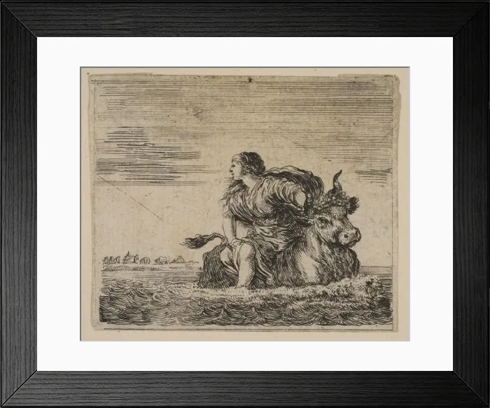 Framed Print : Jupiter and Europa, from Game of Mythology (Jeu de la Mythologie), 1644 Framed Print : Jupiter and Europa, from Game of Mythology (Jeu de la Mythologie), 1644