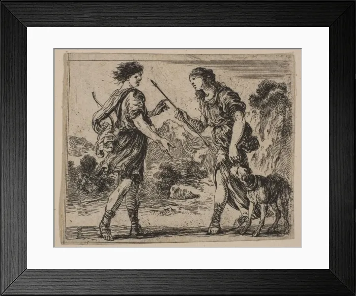 Framed Print : Cephalus and Procris, from Game of Mythology (Jeu de la Mythologie), 1644 Framed Print : Cephalus and Procris, from Game of Mythology (Jeu de la Mythologie), 1644