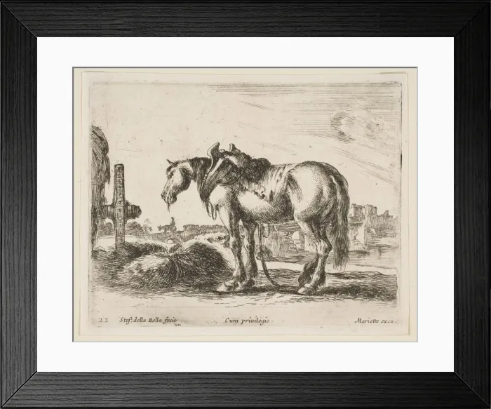 Framed Print : Plate 22: cart horse, from Various animals (Diversi animali), ca. 1641 Framed Print : Plate 22: cart horse, from Various animals (Diversi animali), ca. 1641