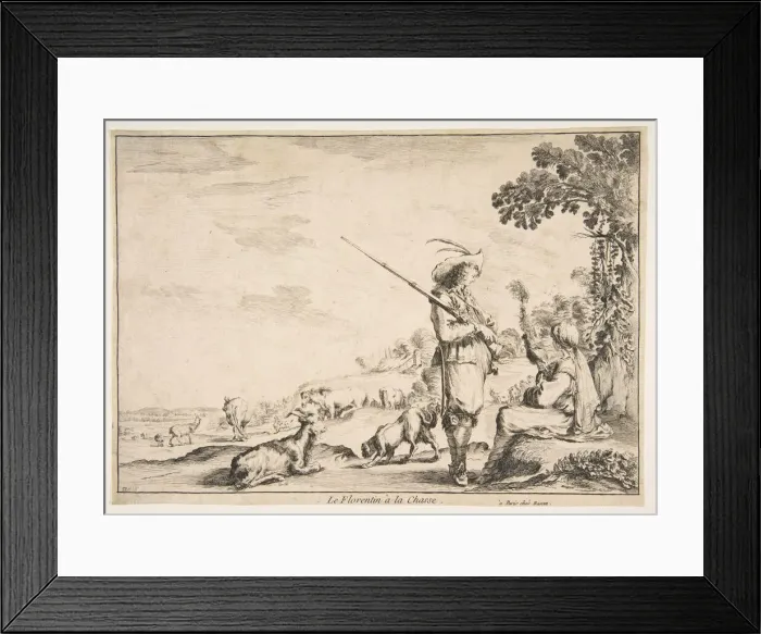 Framed Print : Le Florentin ala chasse, ca. 1654. Creator: Stefano della Bella Framed Print : Le Florentin ala chasse, ca. 1654. Creator: Stefano della Bella