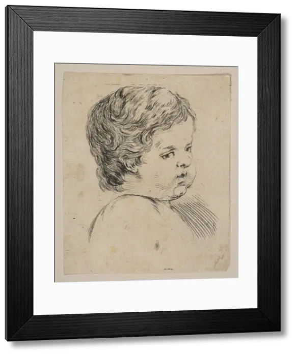 Framed Print : Plate 12: head of a child, from The Book for Learning to Draw (Livre pour apprendre Framed Print : Plate 12: head of a child, from The Book for Learning to Draw (Livre pour apprendre