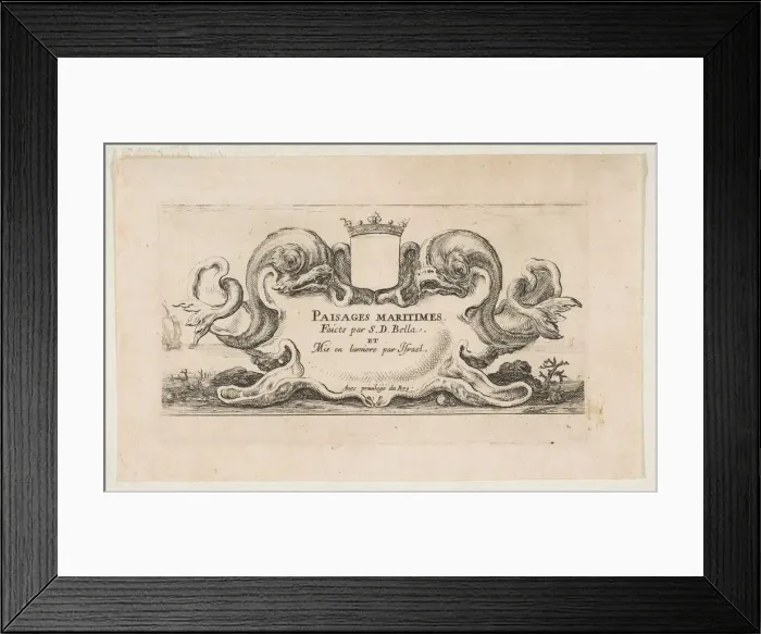 Framed Print : Title Page: Paisages maritimes, ca. 1644. Creator: Stefano della Bella Framed Print : Title Page: Paisages maritimes, ca. 1644. Creator: Stefano della Bella