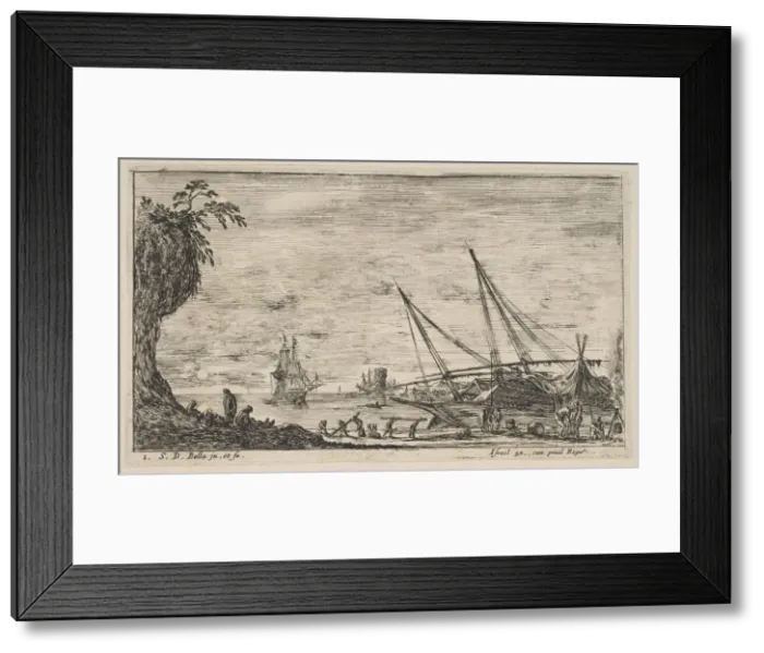 Framed Print : Plate 1: seaport with ships, from Seascapes (Paysages maritimes), ca. 1644 Framed Print : Plate 1: seaport with ships, from Seascapes (Paysages maritimes), ca. 1644