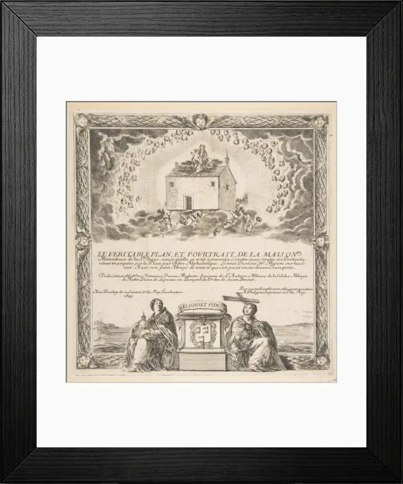 Framed Print : Frontispiece for Le Veritable Plan et Pourtrait de la Maison de la Ste. Vierge, 1649 Framed Print : Frontispiece for Le Veritable Plan et Pourtrait de la Maison de la Ste. Vierge, 1649