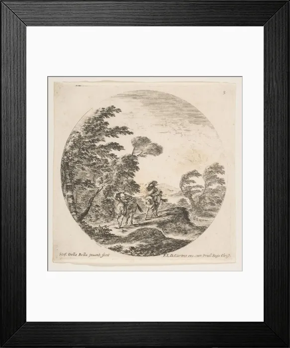 Framed Print : Plate 3: a gale in the forest, two horsemen wrapped in their cloaks, with the wind blo Framed Print : Plate 3: a gale in the forest, two horsemen wrapped in their cloaks, with the wind blo