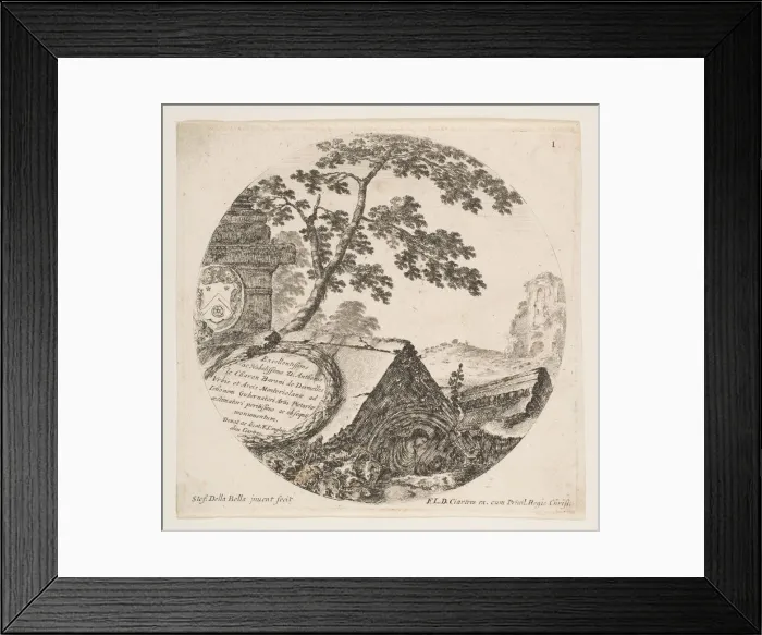 Framed Print : Plate 1: fragments from ancient monuments, from Roman Landscapes and Ruins (Paysages Framed Print : Plate 1: fragments from ancient monuments, from Roman Landscapes and Ruins (Paysages
