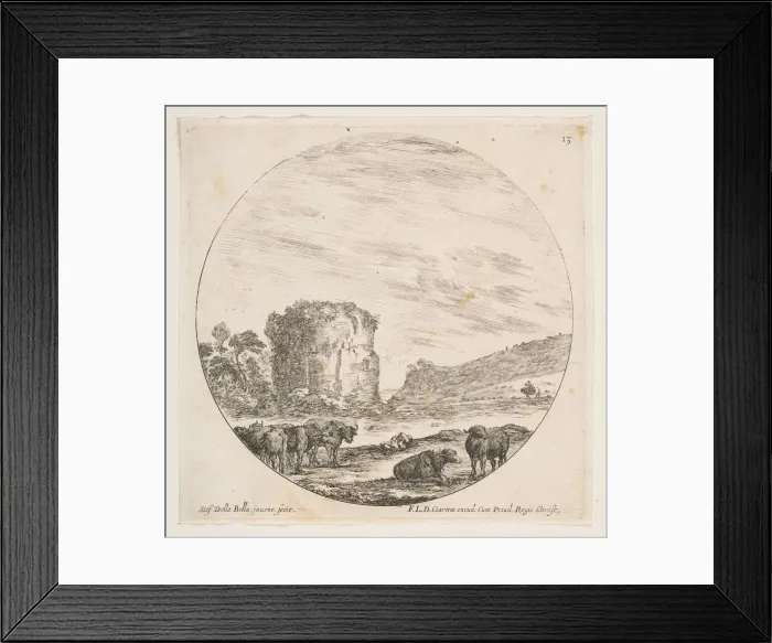 Framed Print : Plate 13: ruins of a temple in a Roman landscape, from Roman landscapes and ruins (P Framed Print : Plate 13: ruins of a temple in a Roman landscape, from Roman landscapes and ruins (P