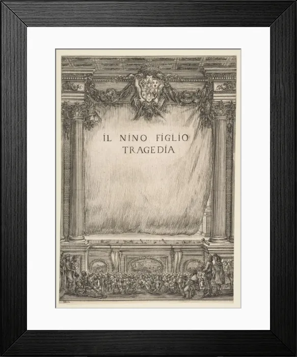Framed Print : Frontispiece for Il Nino Figlio, 1655. Creator: Stefano della Bella Framed Print : Frontispiece for Il Nino Figlio, 1655. Creator: Stefano della Bella