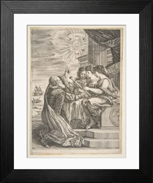 Framed Print : Galileo and personifications of Astronomy, Perspective and Mathematics Framed Print : Galileo and personifications of Astronomy, Perspective and Mathematics