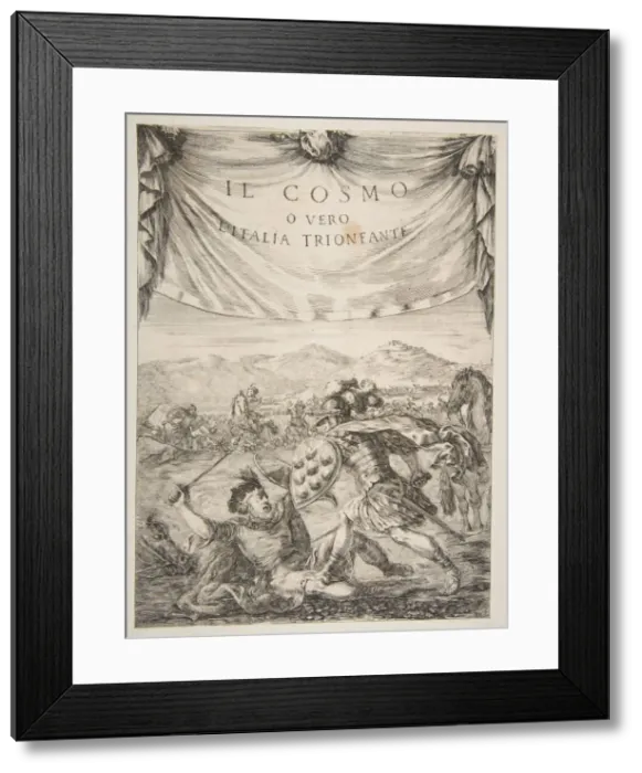 Framed Print : Frontispiece for Il Cosmo, 1650. Creator: Stefano della Bella Framed Print : Frontispiece for Il Cosmo, 1650. Creator: Stefano della Bella