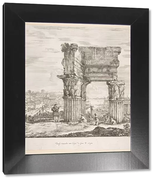 The Temple of Vespasian and the Roman Forum, from Six large views, four of Rome