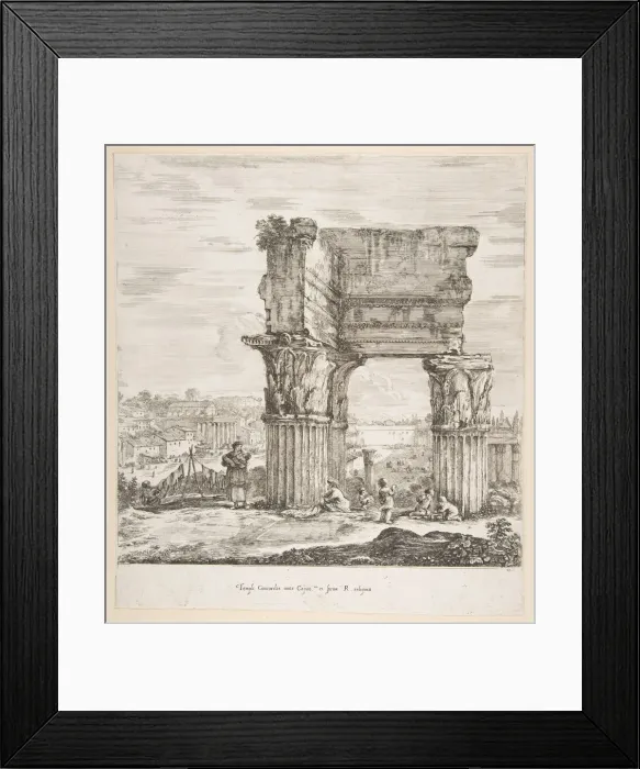Framed Print : The Temple of Vespasian and the Roman Forum, from Six large views, four of Rome Framed Print : The Temple of Vespasian and the Roman Forum, from Six large views, four of Rome