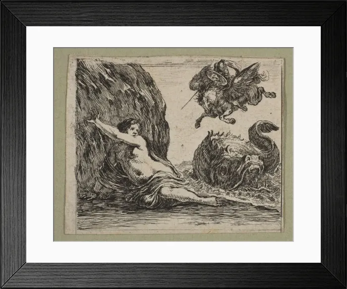 Framed Print : Persee et Andromede, 1644. Creator: Stefano della Bella Framed Print : Persee et Andromede, 1644. Creator: Stefano della Bella