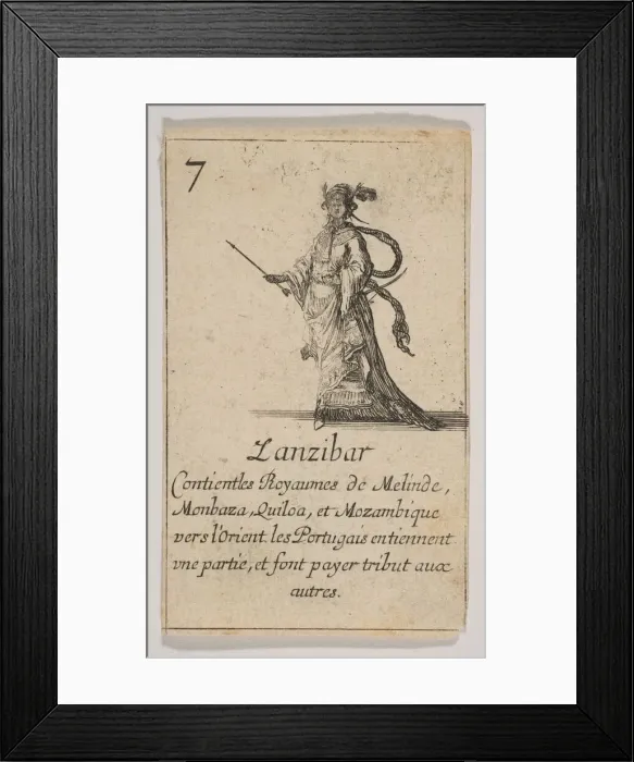 Framed Print : Zanzibar, 1644. Creator: Stefano della Bella Framed Print : Zanzibar, 1644. Creator: Stefano della Bella