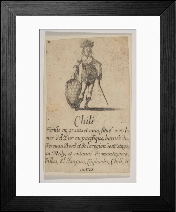 Framed Print : Chile, from Game of Geography (Jeu de la Geographie), 1644 Framed Print : Chile, from Game of Geography (Jeu de la Geographie), 1644