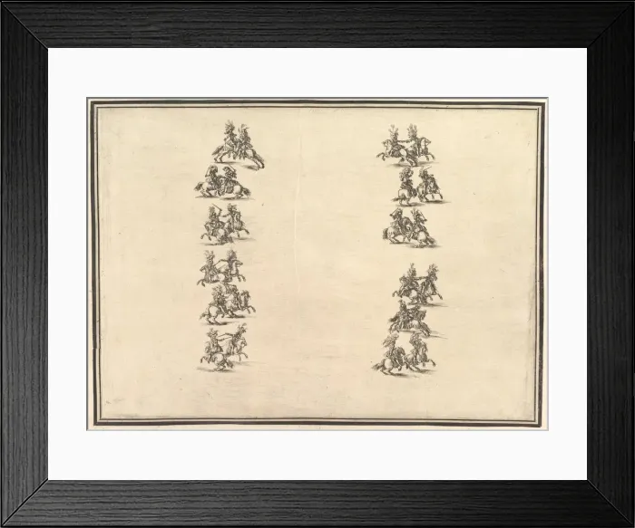 Framed Print : Twenty-four riders dueling and forming two columns, from La Gara delle Stagioni, 1652 Framed Print : Twenty-four riders dueling and forming two columns, from La Gara delle Stagioni, 1652