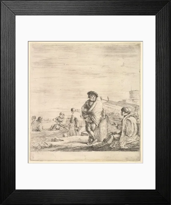Framed Print : Standing sailor in center talking to a seated Levantine man to left, seen in profil Framed Print : Standing sailor in center talking to a seated Levantine man to left, seen in profil