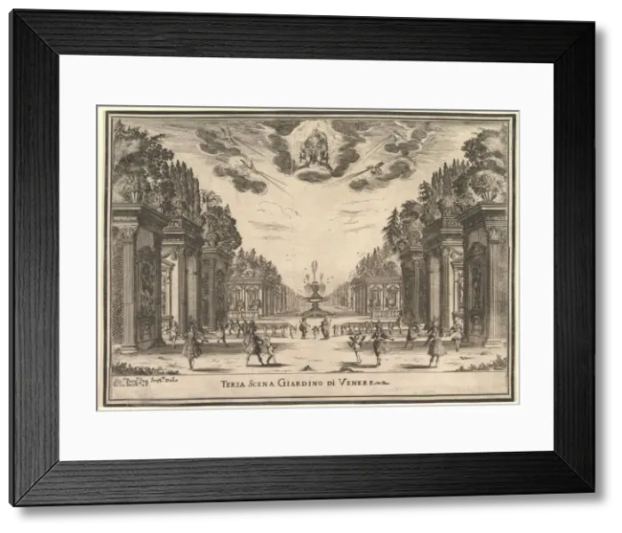 Framed Print : Third scene, the garden of Venus, from The marriage of the gods (Le nozze degli Dei) Framed Print : Third scene, the garden of Venus, from The marriage of the gods (Le nozze degli Dei)