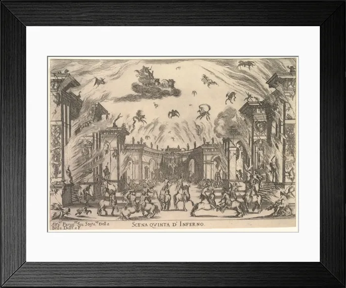 Framed Print : Fifth scene, the Inferno, from The marriage of the gods (Le nozze degli Dei), 1637 Framed Print : Fifth scene, the Inferno, from The marriage of the gods (Le nozze degli Dei), 1637