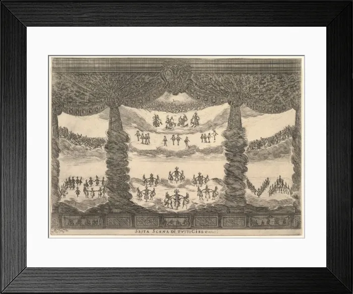 Framed Print : Sixth scene, the heavens, from The marriage of the gods (Le nozze degli Dei), 1637 Framed Print : Sixth scene, the heavens, from The marriage of the gods (Le nozze degli Dei), 1637