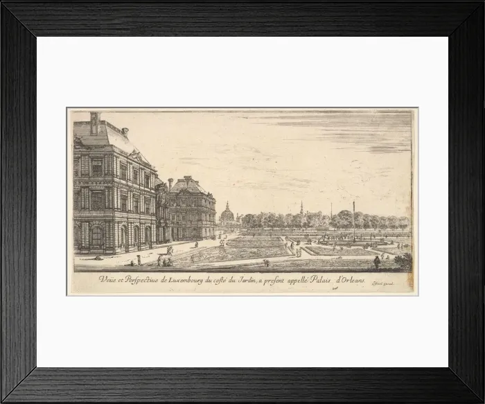 Framed Print : View of Luxembourg from the garden side of the Palais d Orleans, from Various views of Framed Print : View of Luxembourg from the garden side of the Palais d Orleans, from Various views of
